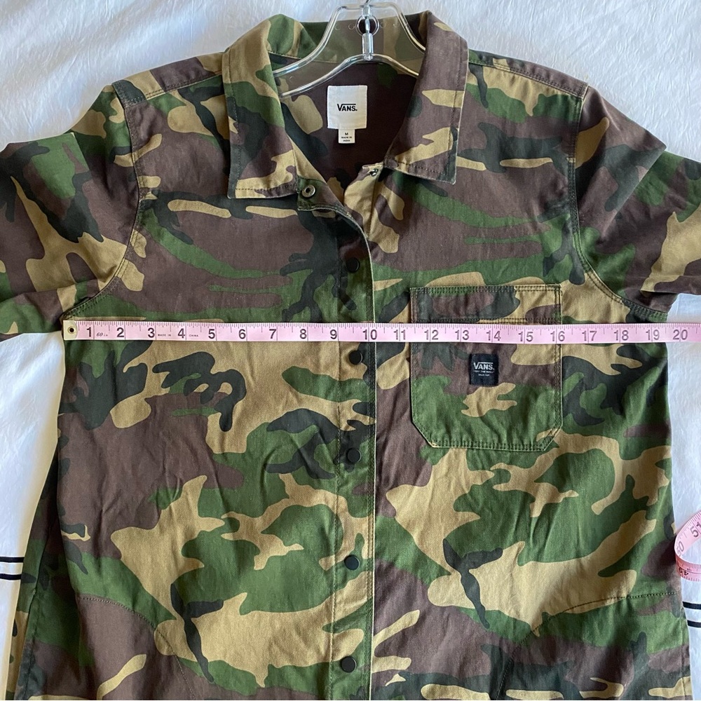 Vans Camouflage Shirtdress Trench Coat Women’s Medium Punk Skater Grunge Utility - Picture 9 of 11